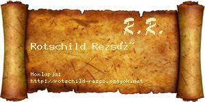 Rotschild Rezső névjegykártya